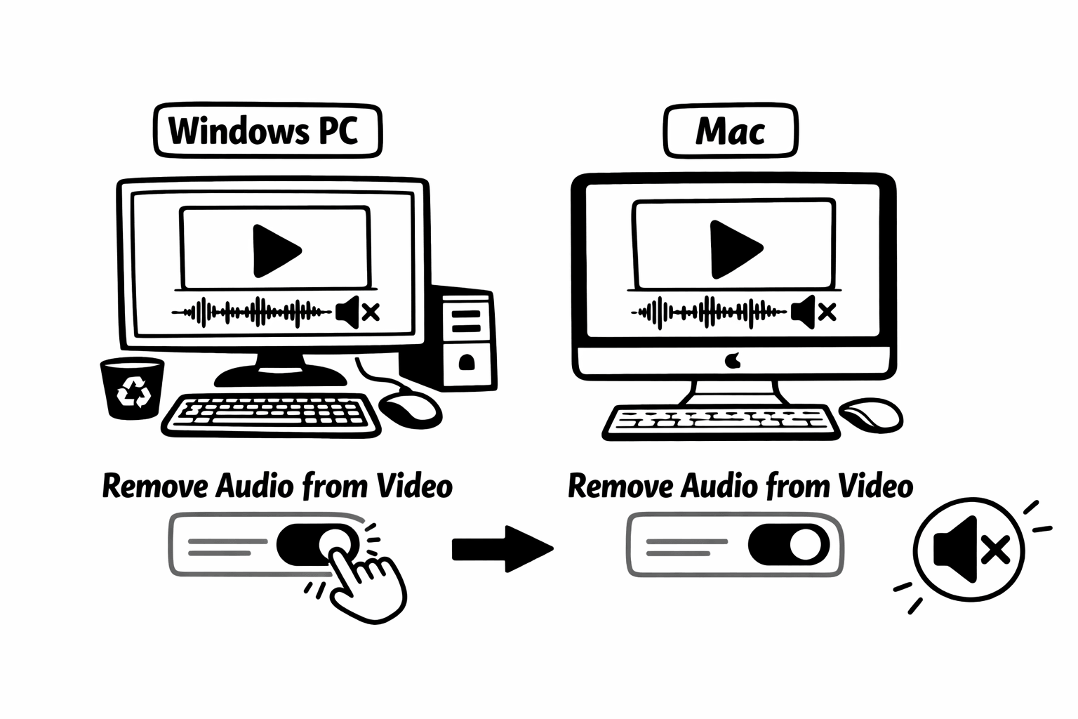 Cómo quitar audio de un video en Windows y Mac